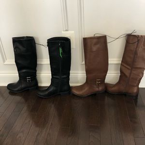 2 pairs - knee high boots size 8
